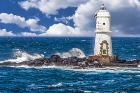 撒丁岛白色灯塔图片